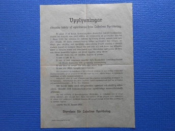 Informationsblad från Laholms Spritbolag rörande inköp af spirituosa 1916
