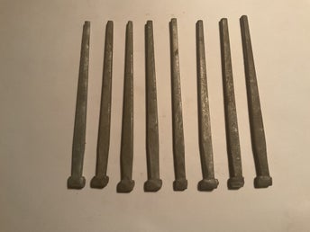8 stycken oanvända Klippspik, smidd spik, 13 cm