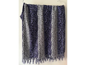 Sarong, leopardmönstrad, svart, vit, lila, strandklädsel, inredning