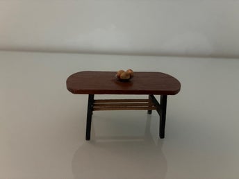 Lundby Lerro - soffbord med fat och tillbehör 60-tal