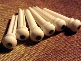 CATTLE BONE Bridge Pins PEARL Dot Akustisk Gitarr Martin Gibson Levin Goya DIY