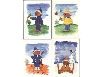 Vykort John Blund 13x18 cm. begränsad upplaga 4-pack