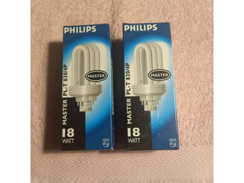 2 stycken Philips Master PL-T 18W/830/4P GX24q-2 Lågenergilampa