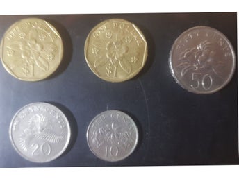 Singapore - 1985-1995.. 3 dollar, 58 Cent. 14 mynt.