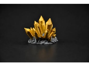 4-pack Kristallkluster / Mineraldekorationer – Grå PLA & Silk