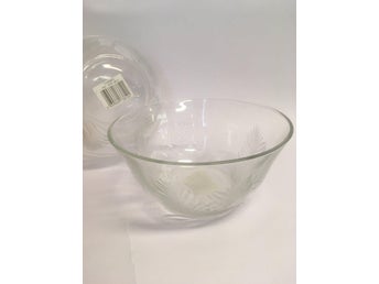 Salladsskål i glas 18cm Ny
