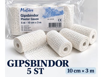 GIPSBINDOR GIPSRULLAR 5 ST 10 CM X 3 M HOBBY PYSSEL