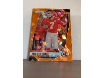 2024 Panini Prizm Harrison Butker Orange Cracked Ice Chiefs