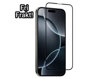iPhone 15 Pro 9H Härdat Glas Skärmskydd - Heltäckande med Svarta Kanter