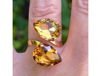 Pear Ring, Smycken, kristall, egen design.