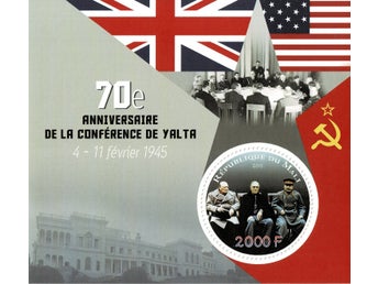 MALI 2015 70-ÅRSJUBILEET FÖR YALTAKONFERENSEN STALIN & CHURCHILL MINIARK **