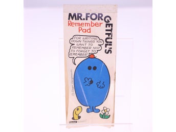 Mr. Forgetful's 'Remember Pad'-vintage 1979 Mr Men notepad-very rare-Weight 52g