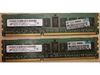2x HP 8GB 1Rx4 PC3-12800R Server minnesmoduler