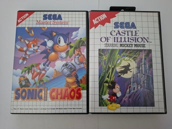 Sega Master System Spel: Sonic Chaos, Castle of Illusion, Sonic The Hedgehog