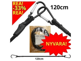 NYVARA! Elastisk Bagagerem 120cm / Heavy duty bungee cord / karbinhakar