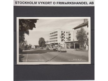 Norrtälje - Stockholmsvägen, Gulf Bensinstation, Citroen, Ford, Volvo PV