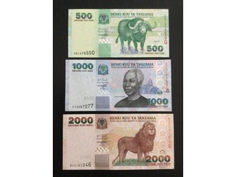 Tanzania set 500 1000 2000 shillings sedlar (2003-2006) ovikta/UNC