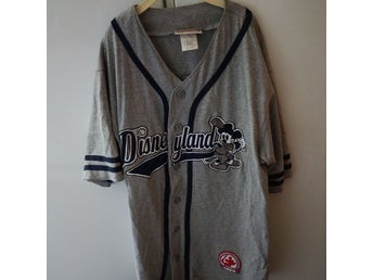 Disneyland 55 Mickey Mouse 1928 officiell grå baseballtröja, storlek S