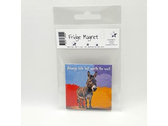 Åsna Donkey - kylskåpsmagnet 55x55 mm
