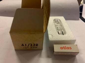Projektorlampa Vintage NOS Atlas A1/220 12V 50W G6.35