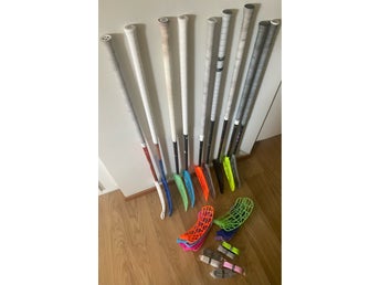 Innebandyklubbor, blad och grepplindor