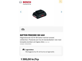 2st Bosch ProCORE 18V 4Ah batteri