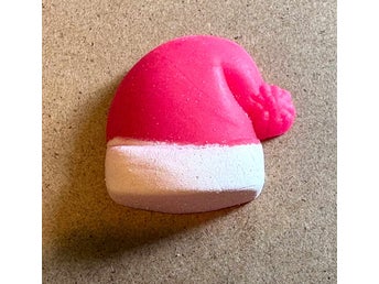 NY Mini Mochi Squishy röd tomteluva - fidget toy, stressboll present jul vinter
