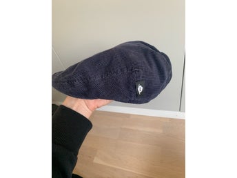 CTH keps, mössa, mörkblå Mancheser, fodrad, med öronlappar