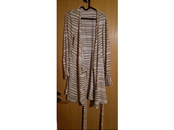 Beige/vit skjorta/blus/tunika