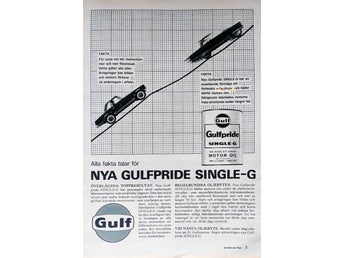 GULF - NYA GULFPRIDE OLJAN, REKLAMANNONS 1964