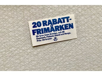 20 Rabattfrimärken, 1984. Frankeringsvärde 880:
