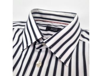 ETON Svart Vit Randig skjorta XL / 43 / 17