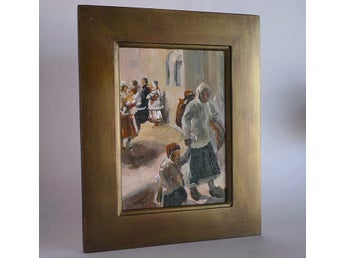 Kyrkobesök , målning efter Anders Zorn