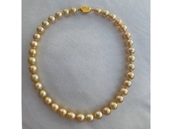 Ett South Sea yellow pearl necklace 9-11mm