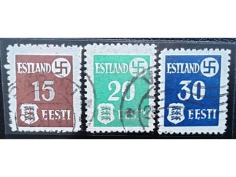 Estland 1941 Tysk ockupationsserien Michel Nr.1-3x tjockt papper 3 värden använda