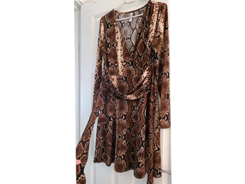 CHIARA FORTE MILANO brun klänning, storlek L leopard