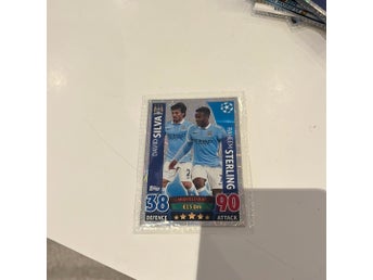 Topps Match Attax David Silva & Raheem Sterling Midfield Duo Fotbollskort