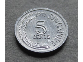 SINGAPORE - 5 Cents 1971 - Aluminium - KM 8 - FAO