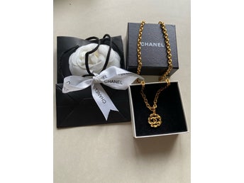 Vintage Chanel CC-halsband guldpläterat med äkthetsintyg
