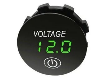 Voltmätare/Batterikapacitet DC 6V-30V Grön LED touch Båt/Bil/MC/Husbil Vattentät