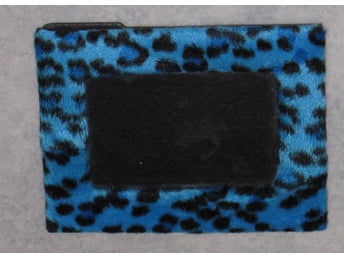 Blå svart fotoram leopard mönster 13 x 10.3 söt fin unik dekor present gullig