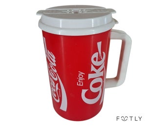 Retro CocaCola Coca-Cola Enjoy Coke 32oz Thermo Mugg Med Lock Plast Whirley USA