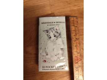 Näsdukar pappersnäsdukar decoupage katt Wrendale Design