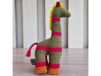 Barefoot Handmade Colorful Giraffe Plush Toy 21 cm Sri Lanka