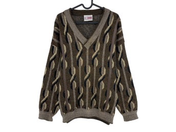 Cosby Vintage Retro 90-tal Gabicci Brun Tröja Pullover Storlek L