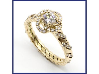 Ring, 18K guld, naturliga briljantslipade diamanter (0,75ctv, stl 17,6mm)