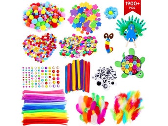Mega Pyssel kit - Piprensare, rörliga ögon, bollar