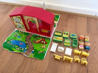 Jumbosa Bear Home #839 – Bear Family Play Set – Vintage 80-tal – 18 delar