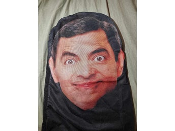 mjuk ansiktsmask face mask Mr bean Rowan Atkinson