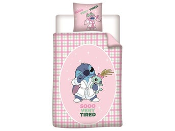 NY / OANVÄND - Disney Stitch polyester / bomull påslakanset 90cm